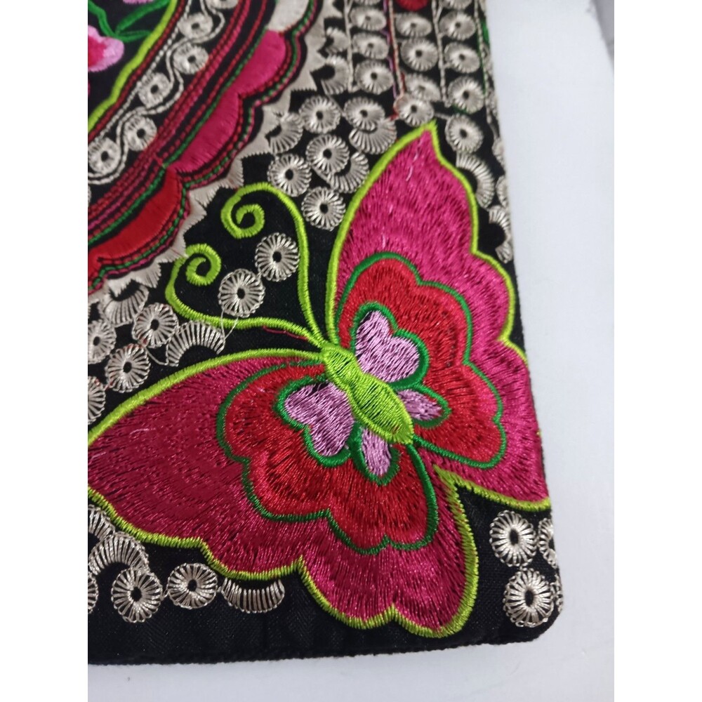 Makeup/Cosmetic Bag, Pink & Red Roses & Butterfly Design By Bijorca,11"x 8" NWOT - Picture 3 of 5